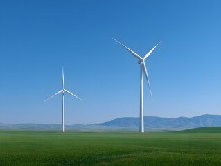 wind turbine generator on wind farm for renewable energy