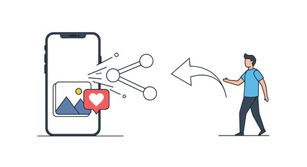 Sharing digital content from a smartphone to connect with others online.