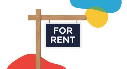 For rent sign indicating residential or commercial property is available for lease.
