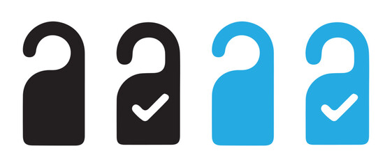 Hotel door hanger icons. do not disturb and available states.