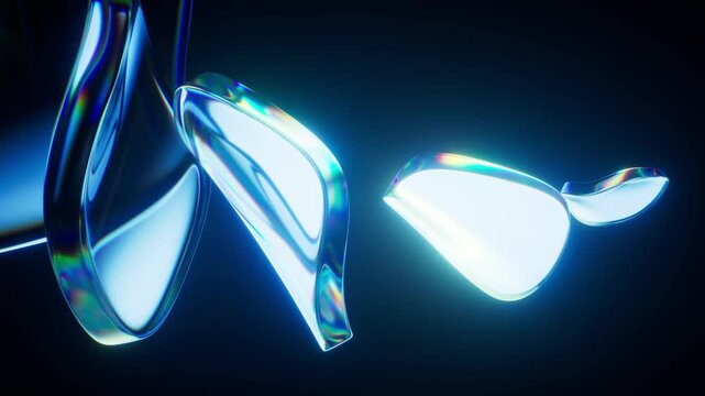 
Abstract gradient glass geometry background, 3d rendering 4k