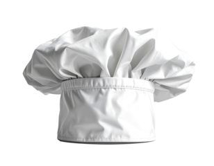 White Cotton Chef Hat on Isolated Background