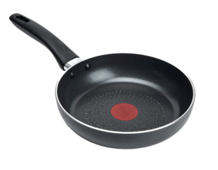 Nonstick Frying Pan with Black Handle on White Background