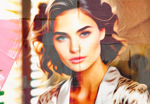 Pink And White AI Paint Fusion Neural Canvas Photo Effect
