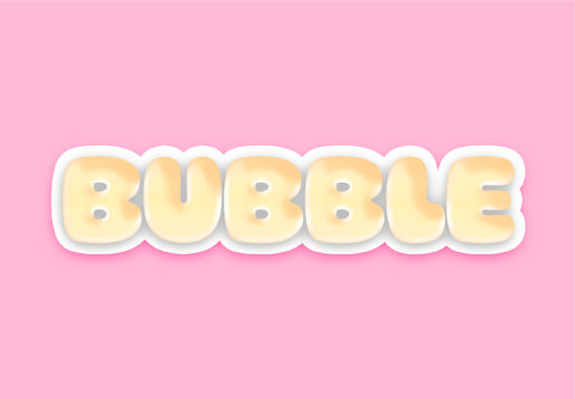 Pink And Beige Balloon Text Effect Puffy Cartoon Funny Font