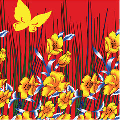 Flower abstract seamless pattern design background suitable for home decore and wallpaper purpose
