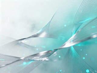 Clean Futuristic Background with Soft Gradient Fog and Glowing Turquoise Lines