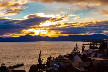   San Carlos de Bariloche, Civic Center, Patagonia Argentina glacial lake Nahuel Huapi