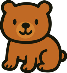 Cartoon Illustration of a Brown Bear