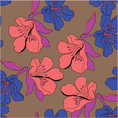 Flower abstract seamless pattern design background suitable for home decore and wallpaper purpose

