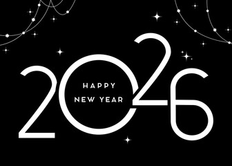 2026 New Year vector design for card, banner 
