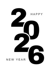 2026 Happy New year design for card, poster, banner
