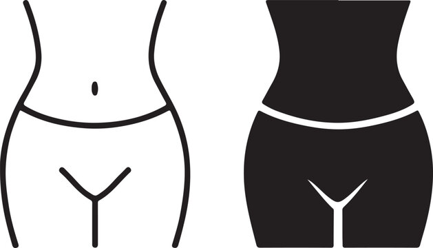 Female body outline and silhouette showcasing ideal feminine form, health, fitness, and wellness concepts, representing anatomy and physique isolated on white background, Vector