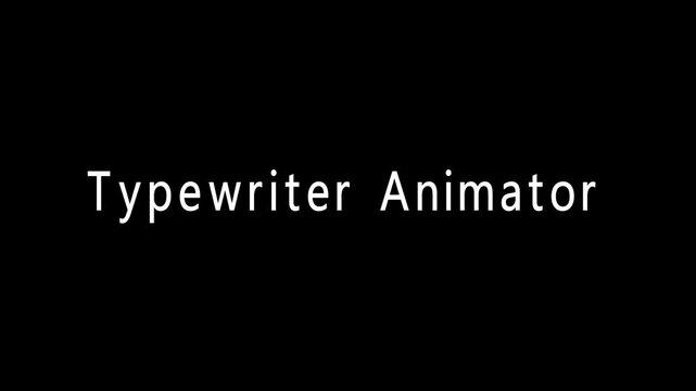 White text " Typewriter Animat" with a vertical line cursor on a black background animation typing