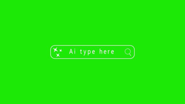White search bar with stars and text " Ai ty" on a bright green background search engine internet
