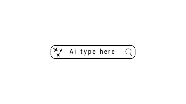 White search bar with stars and text " Ai ty" on a white background search engine internet