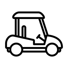 Golf Cart Vector Line Icon Design