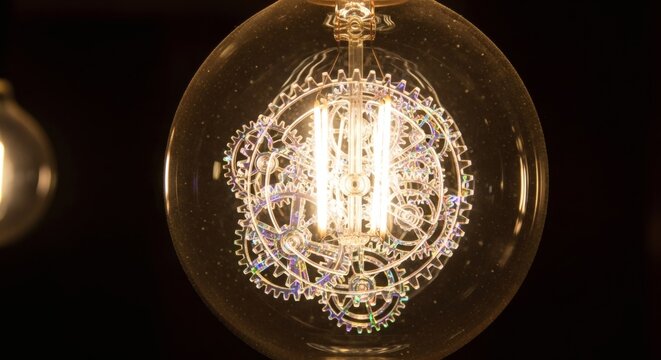 Illuminating Time Conceptual Lightbulb Gears And Timekeeping Elements