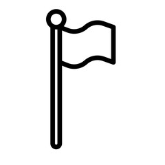 Putting Green Flag Vector Line Icon Design