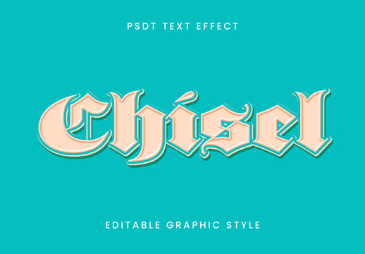 Beige And Blue Retro Embossed Medieval Text Effect Vintage Gothic Font