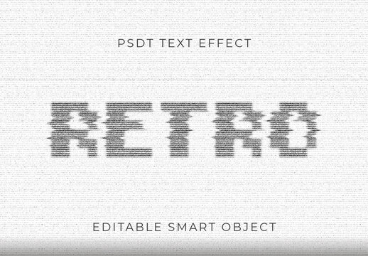 Distortion Glitch Print Text Effect