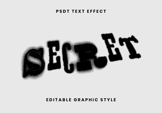Black Hazy Blur Text Effect Spray Stencil Grunge Font