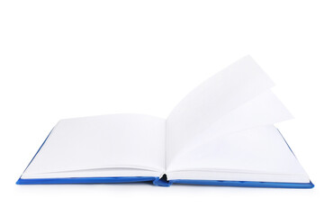 Open book isolated on white background