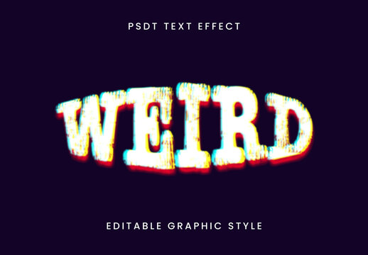 Colorful Distortion Static Text Effect Glitch Noise Font