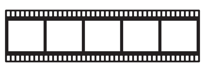 Obraz premium Grunge film strips collection. Old retro cinema movie strip video recording. Vector. Long vector Film strip icon eps 10