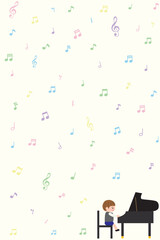 ピアノを弾く男の子の壁紙
