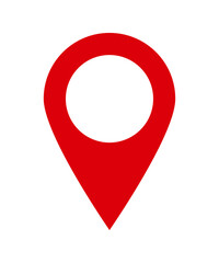 ピン　赤　シンプル　アイコン　ベクター　イラスト