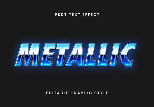 Cold Metallic Chrome Text Effect
