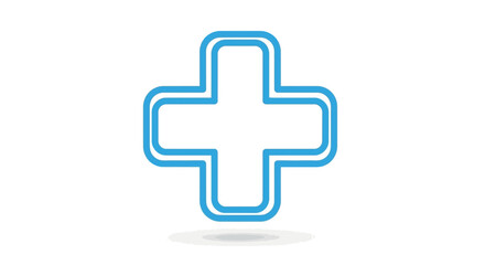 Modern blue medical cross icon with soft shadow, perfect for healthcare, wellness, or emergency service visuals for websites or apps, originally a scalable graphic