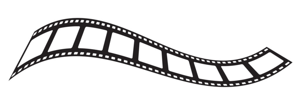 Old grunge movie film long strip set, vintage filmstrip roll frame. Film strip icon. Video tape photo film strip frame vector. film frame border strip analog. Roll of retro film strip on isolated.
