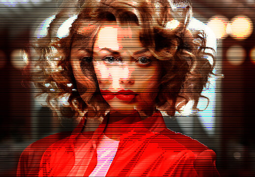 Red And Black Frequency Wave Photo Effect