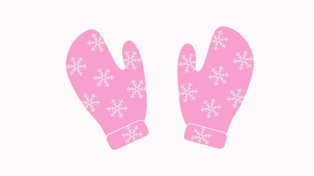 winter gloves  icon animation  flat