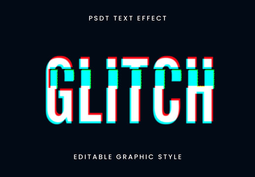 Colorful Glitch Digital Distorted Text Effect VHS Glitch Font