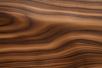 Naklejka premium Close-up image of natural wood grain with wavy patterns in various shades of brown and smooth texture