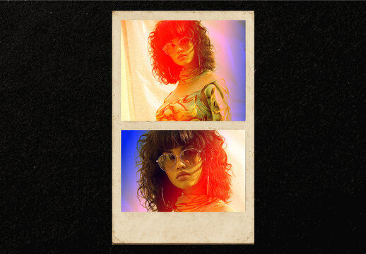 Red And Blue Vintage Instant Photo Effect
