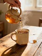 Cozy Ceramic Mug Tea Pour