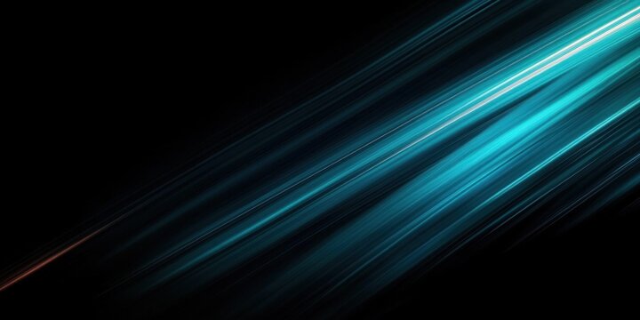diagonal teal and cyan light streaks with motion blur and subtle orange accent on black background conveying futuristic energy and dynamic speed