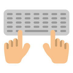 Typing Hands Vector Flat Icon Design