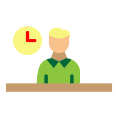 Late Night Work Vector Flat Icon Design