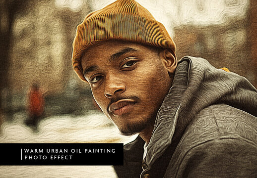 Brown And Beige Oil Painting Photo Effect