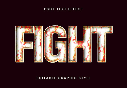 White And Red Battle Cracked Text Effect Combat War Font