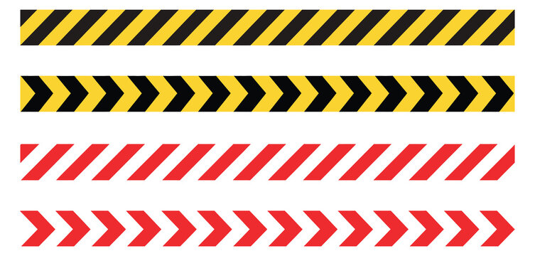 barricade tape vector – caution warning stripes in red, white, black, and yellow, diagonal pattern, repeatable seamless illustration, safety hazard tape, construction warning, industrial safety 