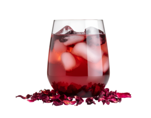 Berry and rose petal spritzer refreshing summer drink isolated on transparent png