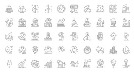 Obraz premium Collection of EcoFriendly and Sustainable Technology Icons 1. Vector Illustrations. EPS Editable