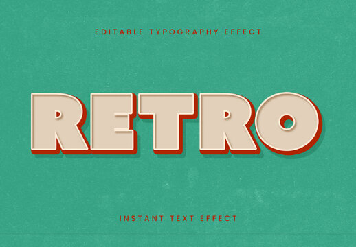 Beige And Red Bold Retro Text Effect Vintage Classic 3D Font