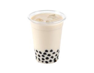 Bubble Tea drink in plastic cup isolated on transparent png